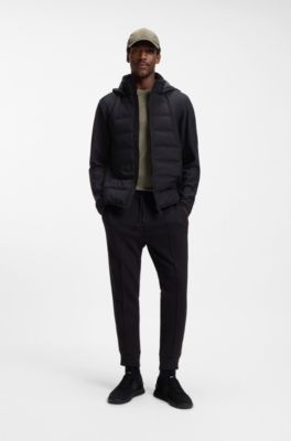 Down-filled jacket with water-repellent finish, Black