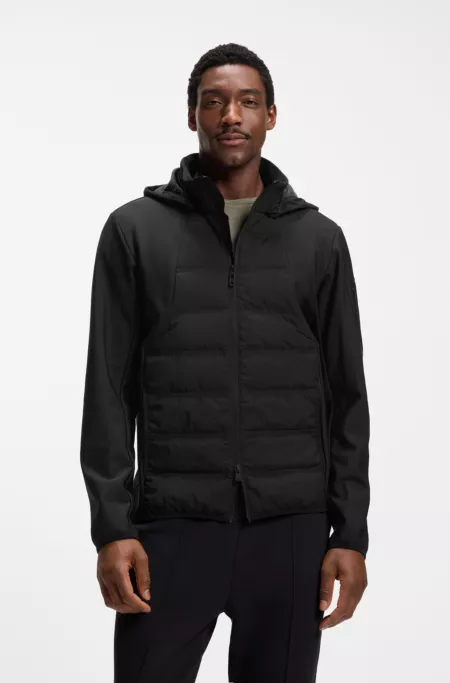 Down-filled jacket with water-repellent finish