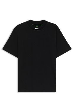 Relaxed-fit shirt in stretch cotton with camp collar