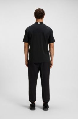 Relaxed-fit T-shirt stretch cotton with logo collar