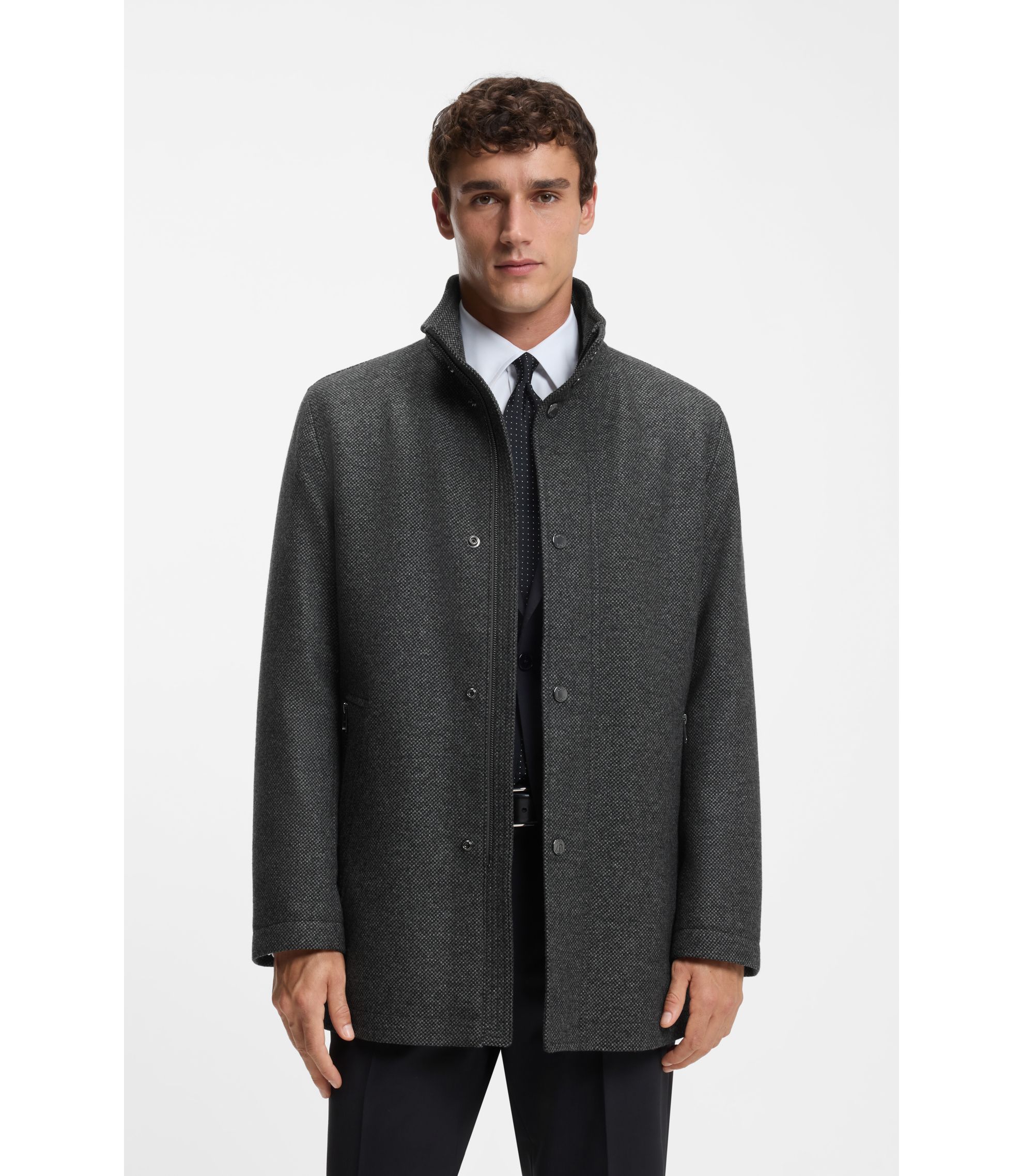 ジャケット・アウター herlipto Proust Wool-Blend Melton coat S Herlipto Proust Wool-Blend Melton Coat