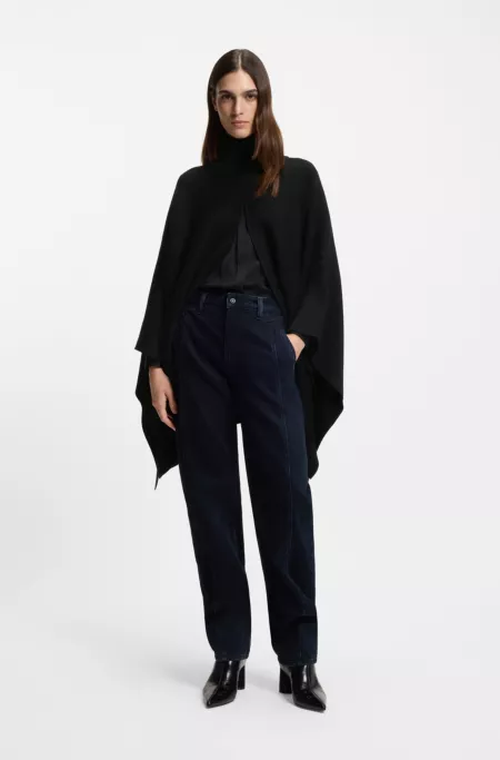 Rollneck poncho in a wool blend