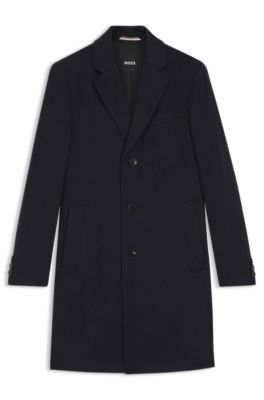 Abrigo slim fit de cashmere, Azul oscuro
