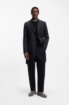 Abrigo slim fit de cashmere, Azul oscuro