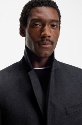 Cashmere coat in a slim fit, Dark Blue