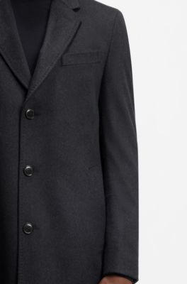 Cashmere coat in a slim fit, Dark Blue