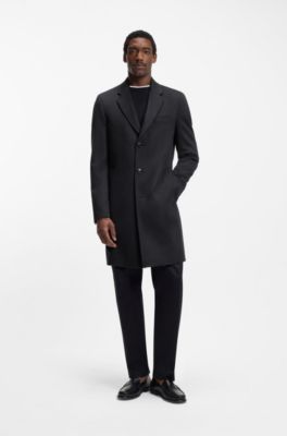 Abrigo slim fit de cashmere, Azul oscuro