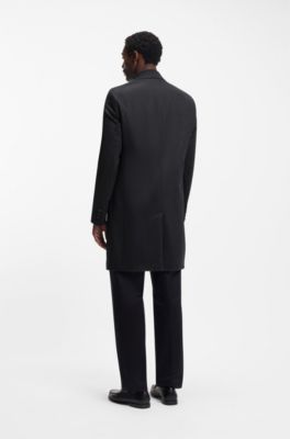 Abrigo slim fit de cashmere, Azul oscuro