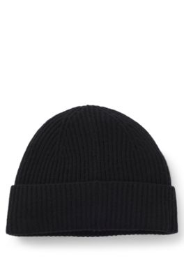 Wool-cashmere beanie hat with Double B monogram