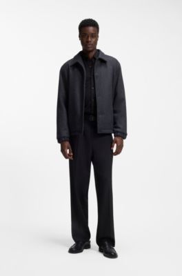 Slim-fit shirt in stretch twill, Black