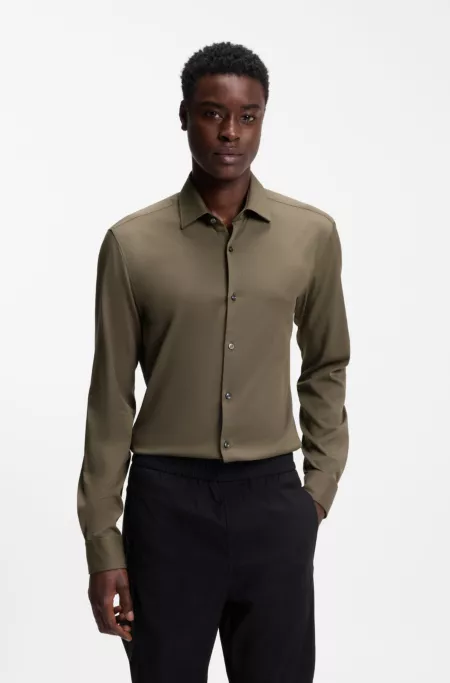 Slim-fit shirt in stretch twill