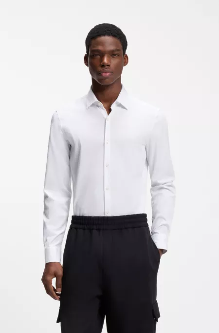 Slim-fit shirt in stretch twill