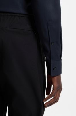 Slim-fit shirt in stretch twill, Dark Blue