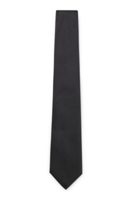 Silk-jacquard tie made in Italy, Black