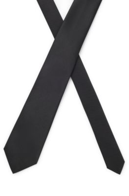 Corbata de jacquard de seda confeccionada en Italia, Negro