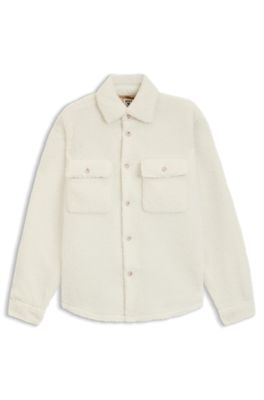 BOSS x Steiff relaxed-fit overshirt in teddy, White