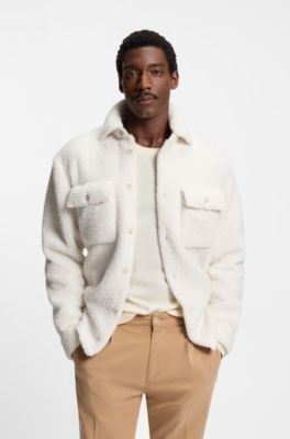 BOSS x Steiff relaxed-fit overshirt in teddy, White