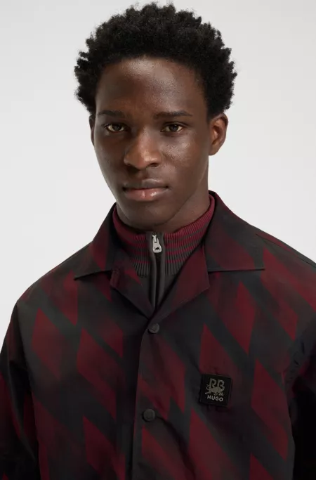 HUGO x RB oversized-fit shirt with printed pattern