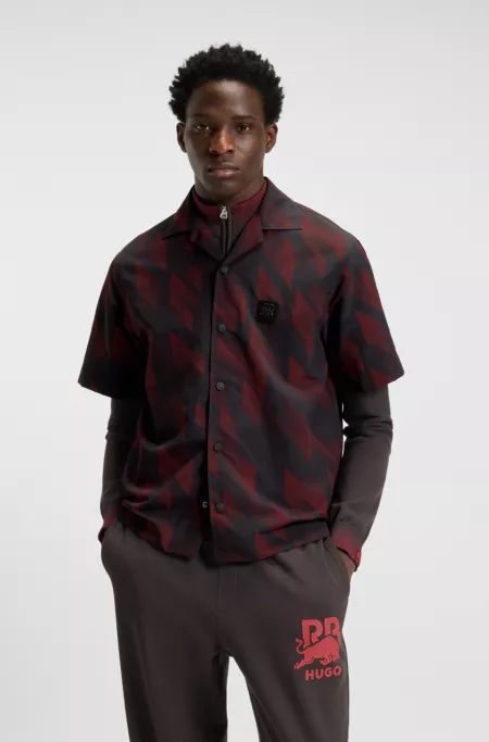 HUGO x RB oversized-fit shirt with printed pattern