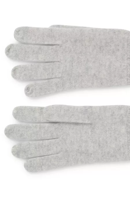 Cashmere gloves with metallic logo trim