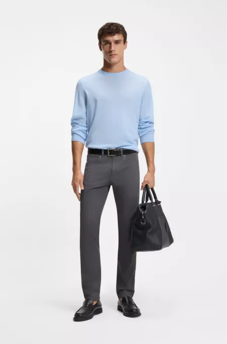 Delaware slim-fit trousers in brushed stretch twill