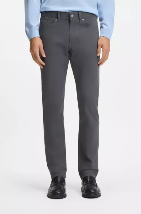 Delaware slim-fit trousers in brushed stretch twill