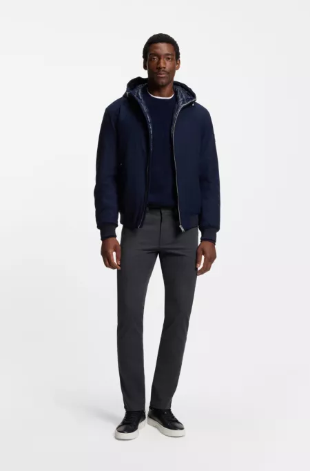 Delaware slim-fit trousers in brushed stretch twill