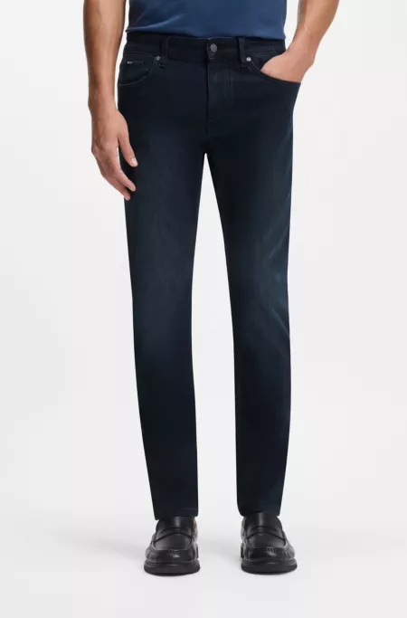 Delaware blue slim-fit jeans in knitted denim