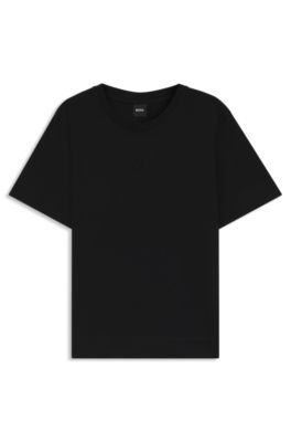 Mercerised-cotton T-shirt with Double B monogram, Black