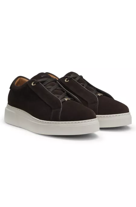 Suede trainers with hidden wedge