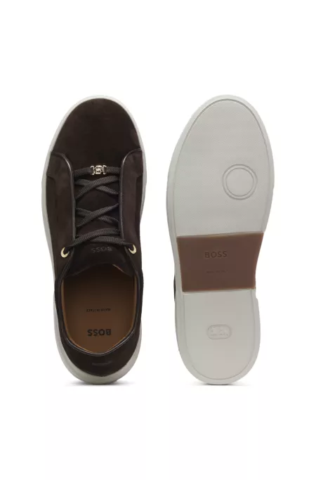 Suede trainers with hidden wedge