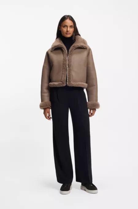 Suede trainers with hidden wedge