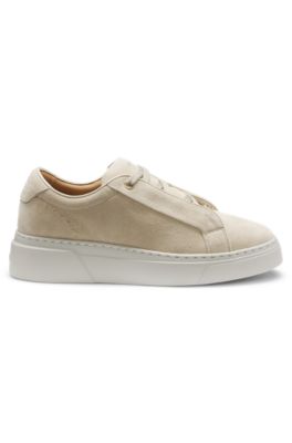 Deportivas de ante con cu&ntilde;a oculta, Beige
