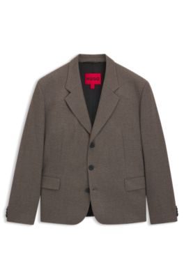 Veste de costume Modern unisexe en twill moulin&eacute;, Marron