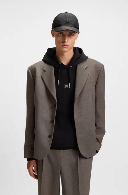 Dry-touch modern-fit jacket in mouliné twill
