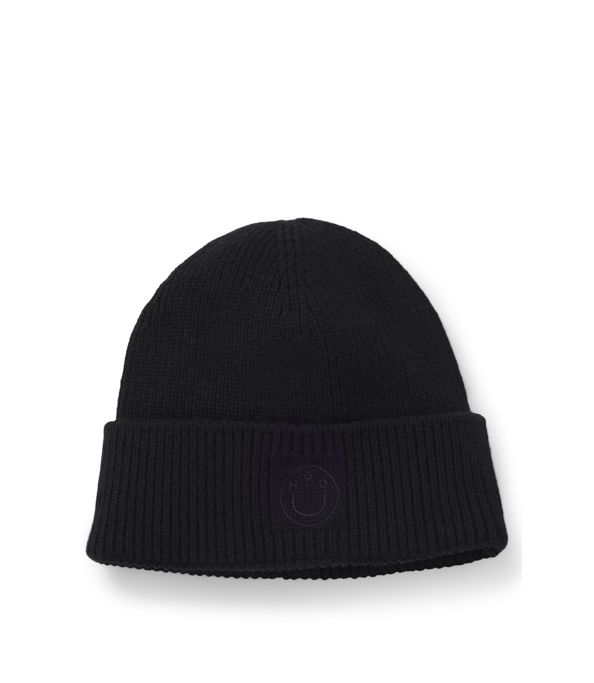 HUGO - Beanie hat with Happy HUGO - Black