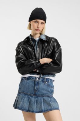 Beanie hat with Happy HUGO, Black