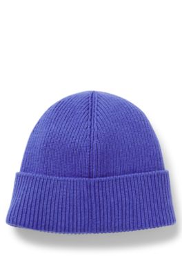 Beanie hat with Happy HUGO, Purple