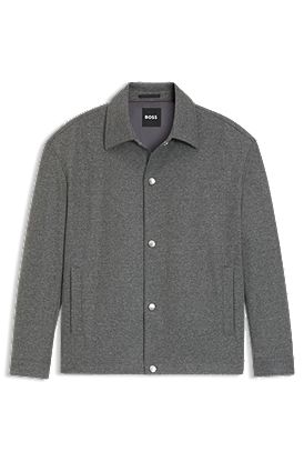 Relaxed-fit overshirt in brushed stretch flannel