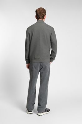 Chaqueta slim fit de franela el&aacute;stica cepillada, Gris