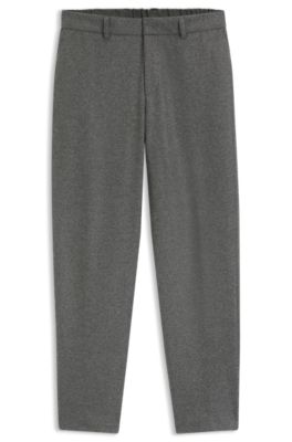 Pantalon habill&eacute; en flanelle performante, Gris