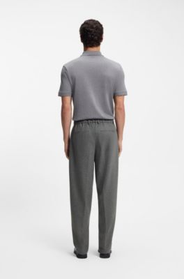 Pantalones formales en franela t&eacute;cnica, Gris