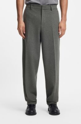 Pantalones formales en franela t&eacute;cnica, Gris