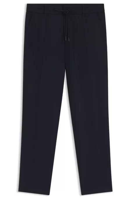 Brushed tapered-fit trousers in stretch flannel