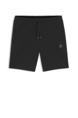 Shorts de algod&oacute;n con monograma Double B, Negro