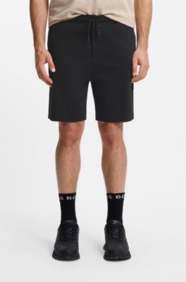 Cotton-blend shorts with Double B monogram, Black