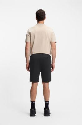 Cotton-blend shorts with Double B monogram, Black