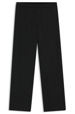 Pantalones tapered fit en mezcla de lana, Negro