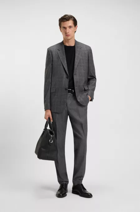 Formal trousers in micro-patterned virgin wool