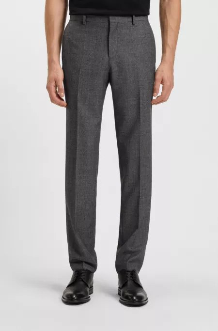 Formal trousers in micro-patterned virgin wool